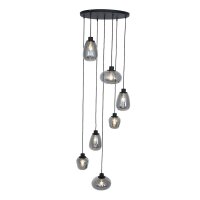Lampe à suspendre verre métal noir gris...