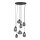 Lampe à suspendre verre métal noir gris fumé Ø50 cm rond