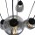 Lampe à suspendre verre métal noir gris fumé Ø50 cm rond