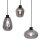 Lampe à suspendre verre métal noir gris fumé Ø50 cm rond