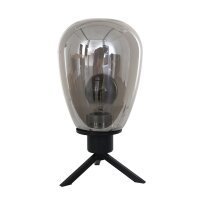Lampe de table Abat-jour en verre gris fumé E27 28...