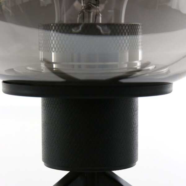 Lampe de table Abat-jour en verre Noir Gris Fumé 23 cm élégant