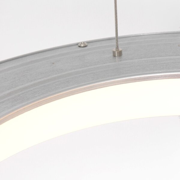Lampe LED ronde à suspendre en argent Ø48 cm 2700 K confortable