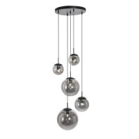 Suspension ronde en verre gris fum&eacute; &Oslash;60 cm...