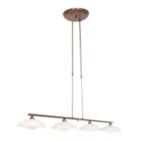Plafonnier métal verre bronze crème incl....