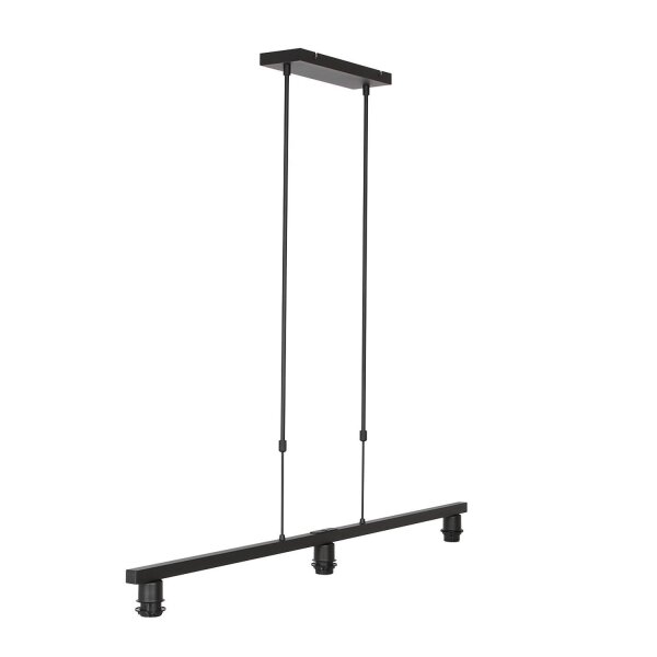 Lampe à suspendre métal tissu noir or 140 cm 3-flmg