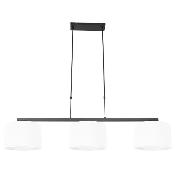 Suspension Métal Tissu Noir Blanc 140 cm faible éblouissement