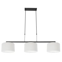 Lampe à suspendre Noir Blanc Métal Tissu...
