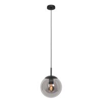 Lampe à suspendre moderne en verre gris...