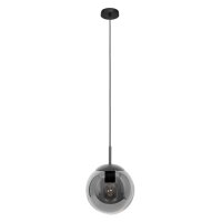Lampe à suspendre moderne en verre gris...