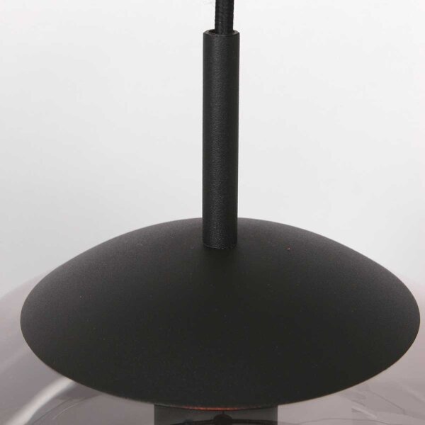 Suspension élégante Noir Gris Fumé E27 Ø25 cm