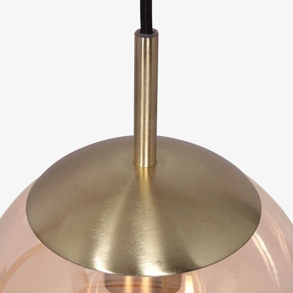 Suspension stylée Noir Ambre E27 Ø30 cm