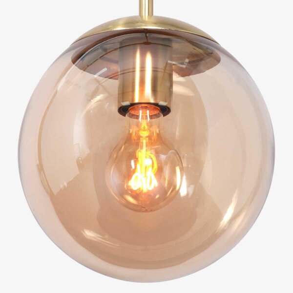Suspension stylée Noir Ambre E27 Ø30 cm