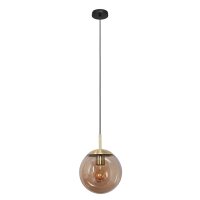 Suspension stylée Noir Ambre E27 Ø30 cm