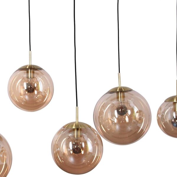 Longue lampe à suspendre Verre en ambre 120 cm E27 Moderne