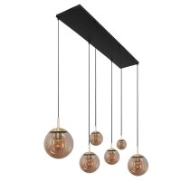 Longue lampe à suspendre Verre en ambre 120 cm E27...