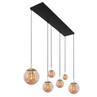 Longue lampe à suspendre Verre en ambre 120 cm E27...