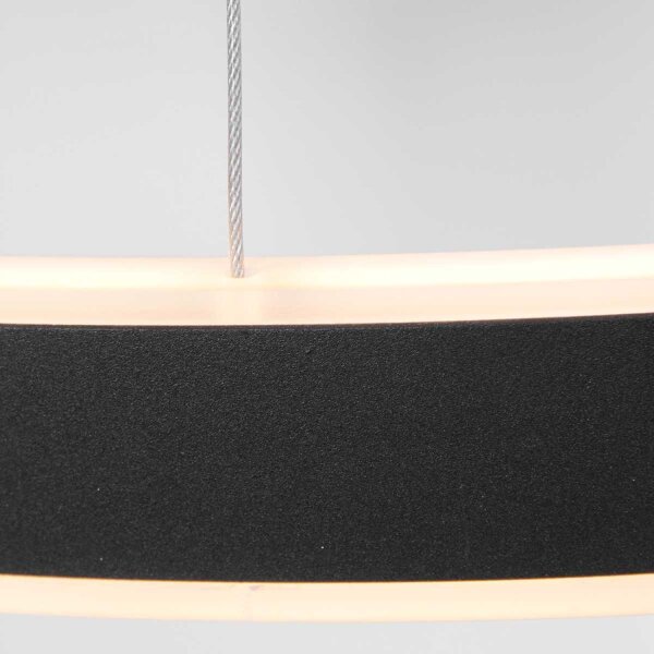 Lampe LED à suspendre noire Ø60 cm ronde 42 W 2700 K élégante