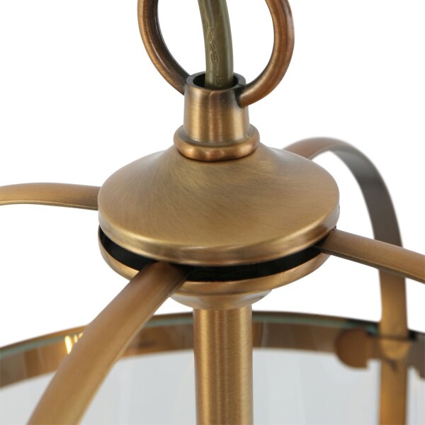 Lampe à suspendre verre métal en bronze L:23 cm E14 élégant