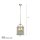 Lampe à suspendre verre métal en bronze L:23 cm E14 élégant