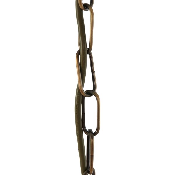 Lampe à suspendre verre métal en bronze L:31 cm E14 stylé