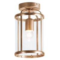 Lampe de plafond verre métal en bronze Ø16...