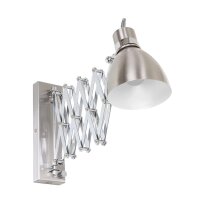 Spot mural extensible m&eacute;tal E27 dimmable avec fiche