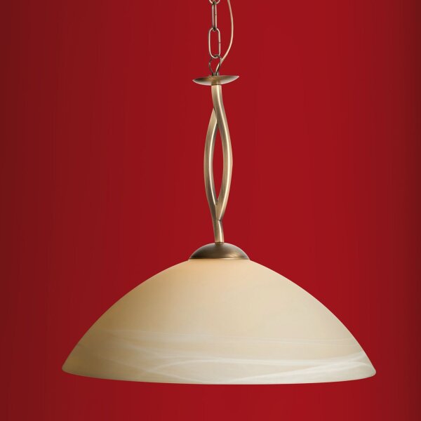 Suspension ronde verre métal Ø45 cm E27 confortable
