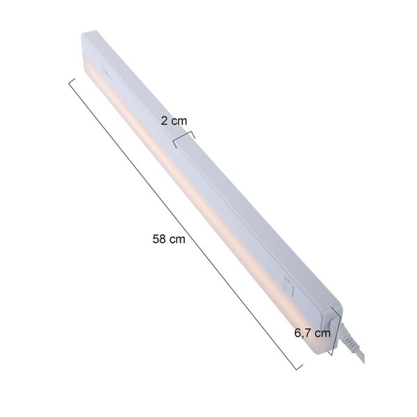 Luminaire dagencement LED blanc L:58 cm avec interrupteur dimmable