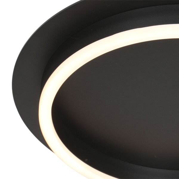 Plafonnier LED métal plastique noir 20 W 2700 K