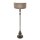 Lampadaire bois lin noir gris 153 cm E27 anti-éblouissement