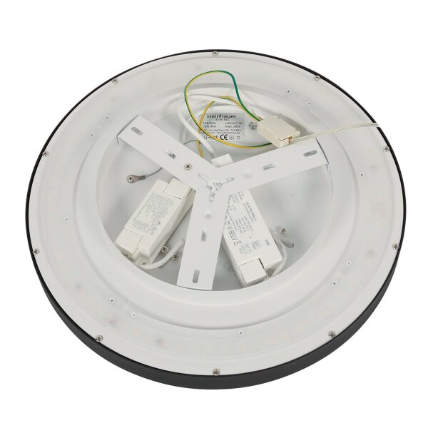 Plafonnier LED noir blanc L:40 cm 2700 K rond