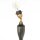Lampadaire bois lin noir vert 153 cm E27 anti-éblouissement
