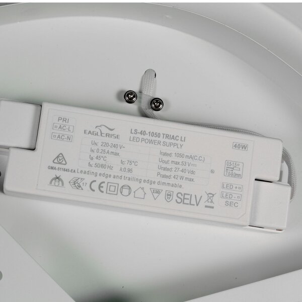 Plafonnier LED Métal Plastique L:40 cm 2700 K rond