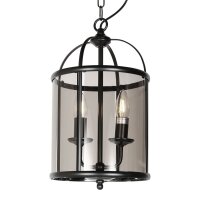 Lampe à suspendre verre métal noir gris...