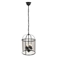 Suspension verre métal noir gris fumé L:31...