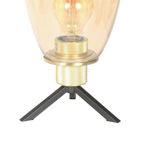 Lampe de table Abat-jour en verre en laiton E27 28 cm de style