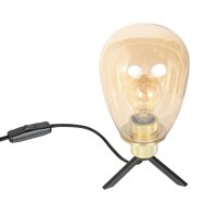 Lampe de table Abat-jour en verre en laiton E27 28 cm de...