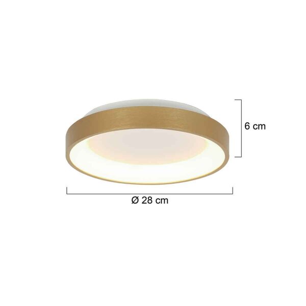 Plafonnier LED or blanc Ø28 cm 2700 K confortable