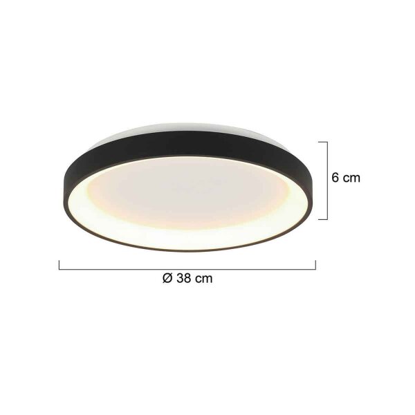 Plafonnier LED Noir Blanc Ø38 cm 30 W confortable