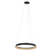 Lampe LED ronde &agrave; suspendre Noir L:60 cm 50 W 2700...