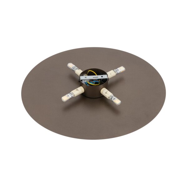 Applique métallique ronde Ø 40 cm brun pour 4x G9 indirect