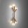 Plafonnier bois verre 66 cm de long en pin blanc 6x G9