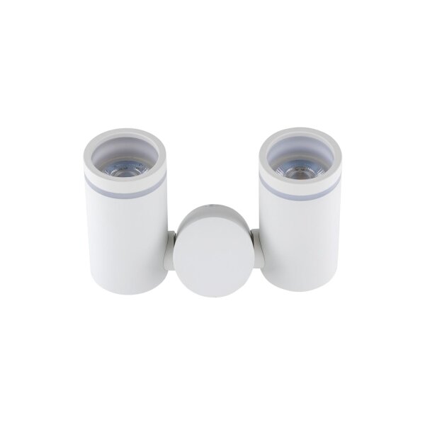 Plafonnier métal blanc ajustable L : 17 cm GU10 2 flammes