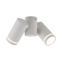 Plafonnier m&eacute;tal blanc ajustable L : 17 cm GU10 2...