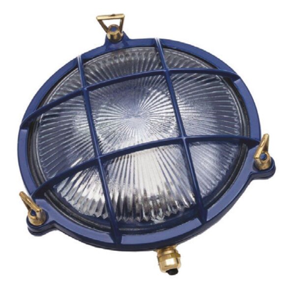 Lampe dextérieur laiton verre Ø 21 cm E27 bleu IP64 SERIFOS