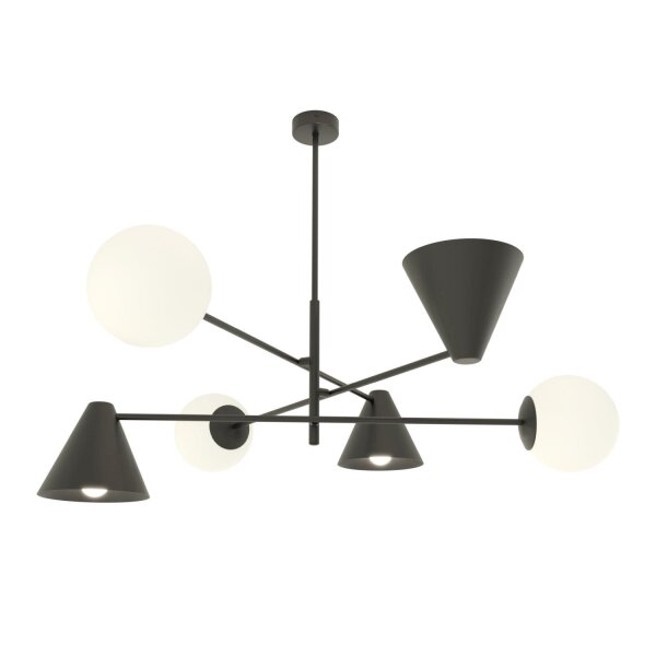 Blendarme Plafonnier noir blanc L:70 cm E14 6-flmg