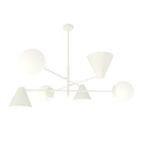 Lampe de plafond verre métal E14 L:86 cm blanc...