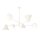 Lampe de plafond verre métal E14 L:86 cm blanc 6-flmg Moderne