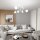 Lampe de plafond verre métal E14 L:86 cm blanc 6-flmg Moderne